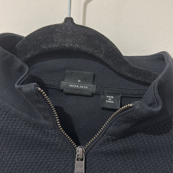 • Boss • Men’s Sidney 10 Quarter Zip Pullover Sweatshirt Navy Blue Medium - Picture 3 of 5